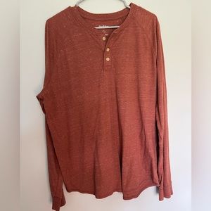 Goodfellow & Co Long Sleeve Henley Burnt Orange Size XL